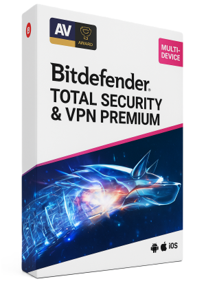 Bitdefender Total Security + Premium VPN 3 Dispositivi 1 Anno